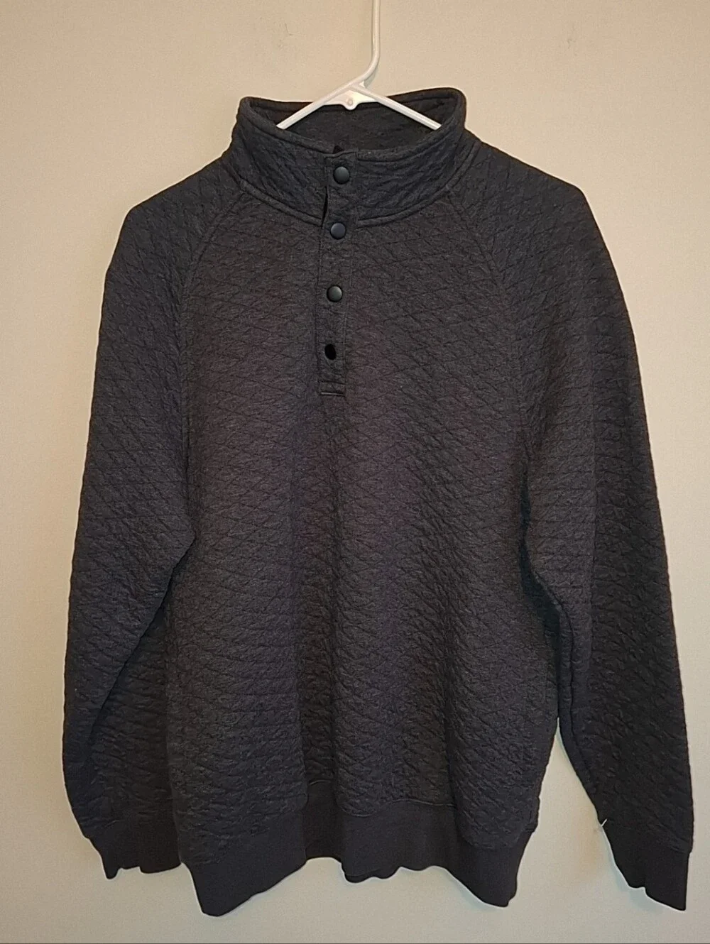 Goodfellow & Co Men's Quilted Charcoal Zip-Neck Sweater